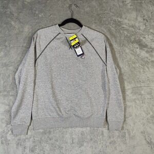 Fila Sweatshirt women's Small Gray Long‎ Sleeve Pullover Black Stitch Accent